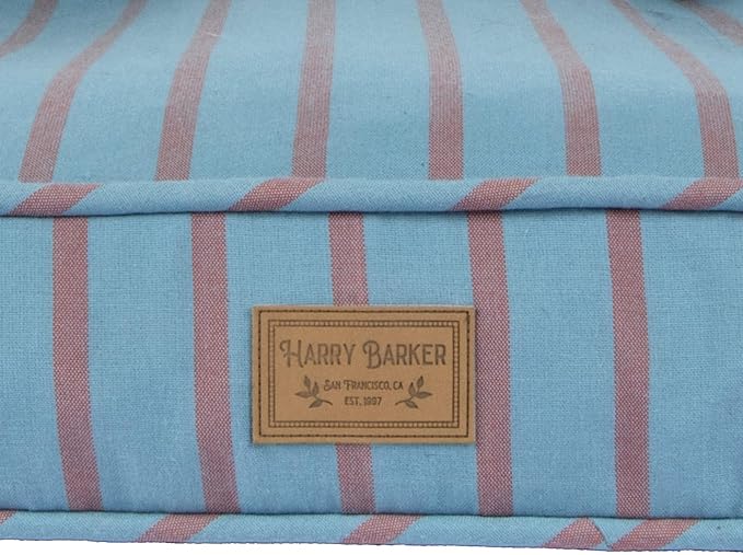 Harry Barker Striped Pillow and Lounger Dog BEDS, Striped Lounger Bed - Medium