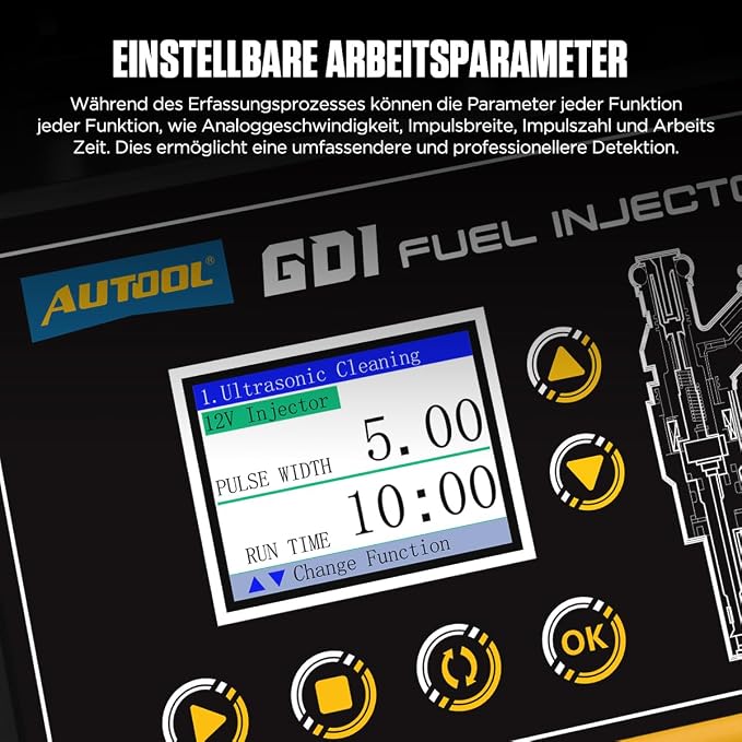 AUTOOL Automotive 6-Cylinder 110V GDI Fuel Injector Cleaning Machine, EFI Fuel