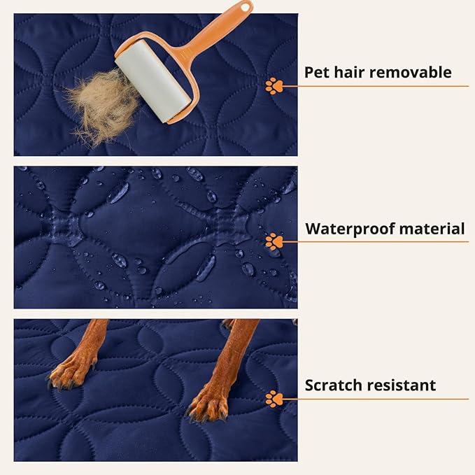 BESTSWEETIE 2024 Newest Couch Cover for Dogs Washable, Couch Protector, 100% Waterproof Dog Bed Cover, Anti-Slip Sofa Covers Washable (30x70 inch, Navy)
