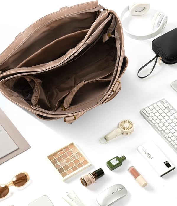 Laptop Tote Bag for Women, Leather Work Tote