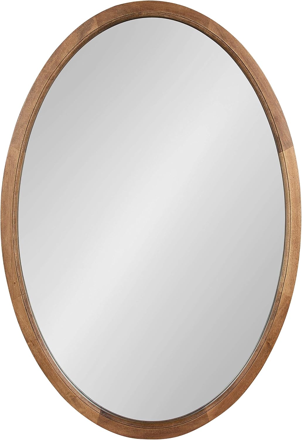 Kate and Laurel Hogan Farmhouse Oval Framed Wall Mirror, 24 x 36, Rustic Brown, Decorative Bulletin Board for Wall