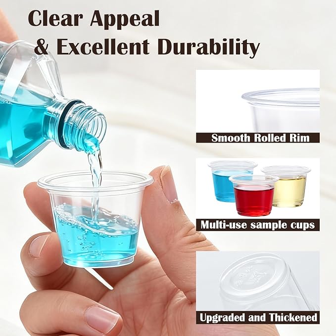 Lamosi 1000 Count 1 oz Plastic Shot Glasses Disposable, Jello Shot Cups |