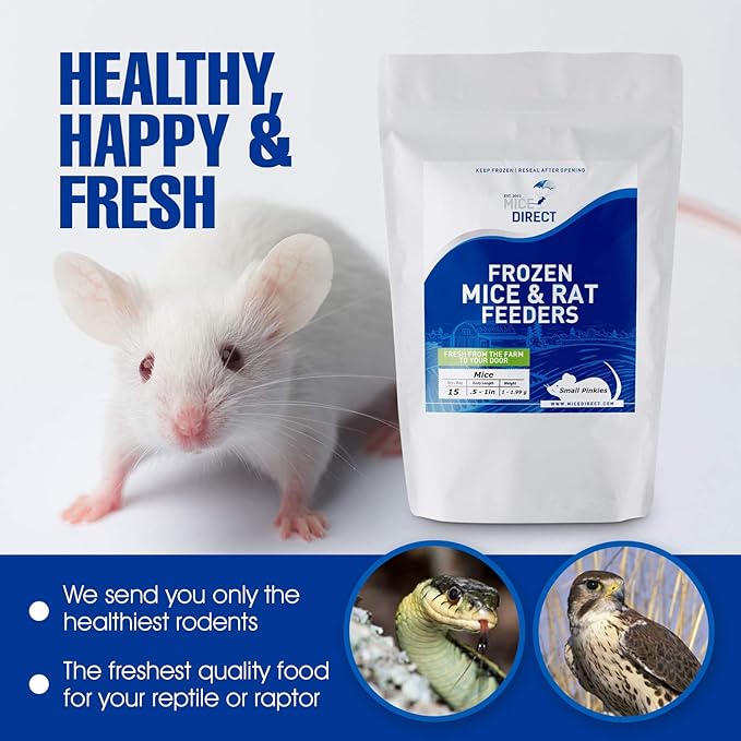 MiceDirect Frozen Mice Combo Pack 20 Fuzzies & 20 Hoppers Frozen Reptile & Snake Food (40 Count)