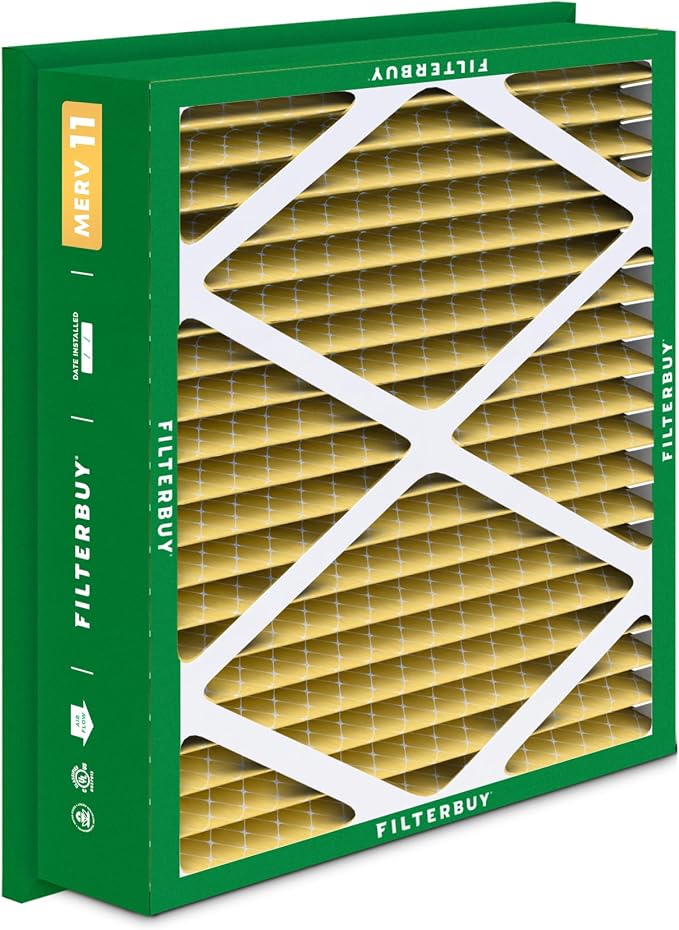 Filterbuy 20x25x5 Air Filter MERV 11 Superior Pet & Allergy Defense,