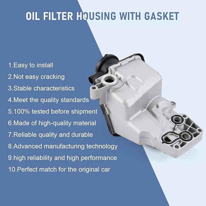 Oil Filter Housing with Gasket for 2004-2016 Volvo C30 C70 S40 S60 V50 V60 XC60