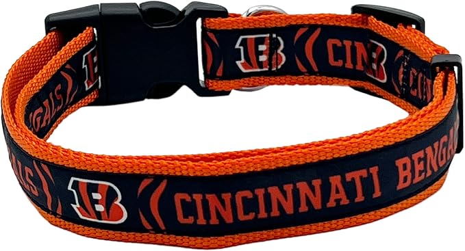 NFL Bengals Dog & Cat Collar - Shiny & Colorful Football Team Collar Licensed by The NFL
