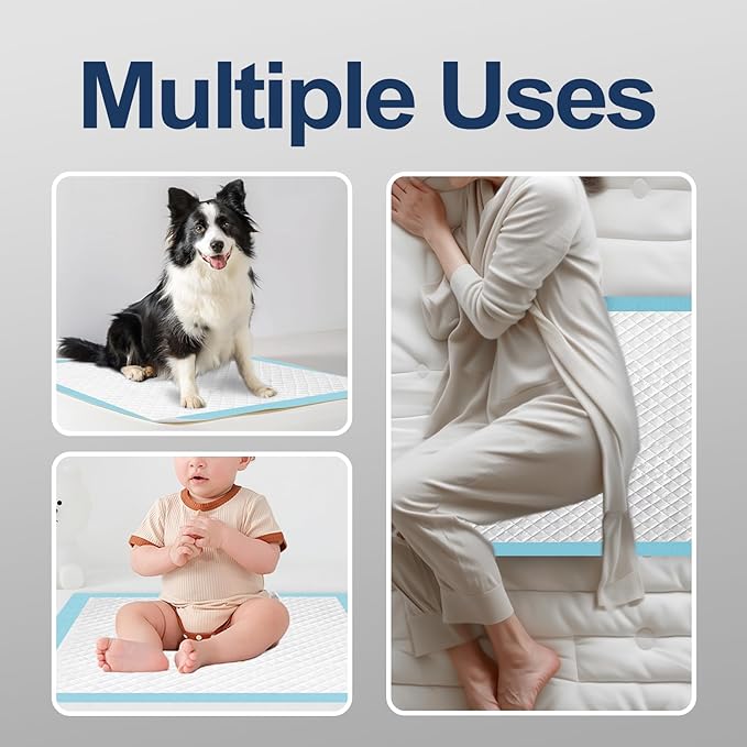 HONEY CARE All-Absorb Dog Pee Pads 28" x 34" (Pack of 7), Ultra Absorbent and Odor Eliminating Dog Puppy Pads for Training, 5-Layer Leak-Proof Pee Pads with Quick-Dry Surface for Potty Training