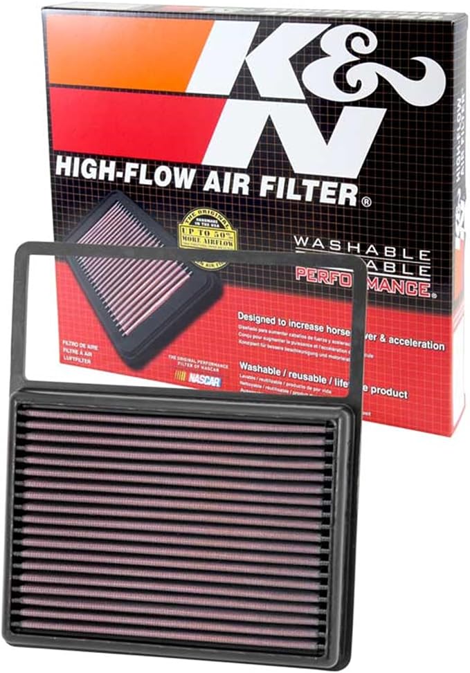 K&N High-Flow Original Lifetime Engine Air Filter: Increase Power: Premium