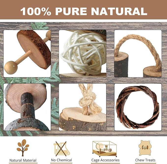 Guinea Pigs Toys, Wooden Rabbit Toys, Bunny for Exercise Molar Teeth Care, Best Choose for Gerbils, Rats, Birds, and Other Small Pets