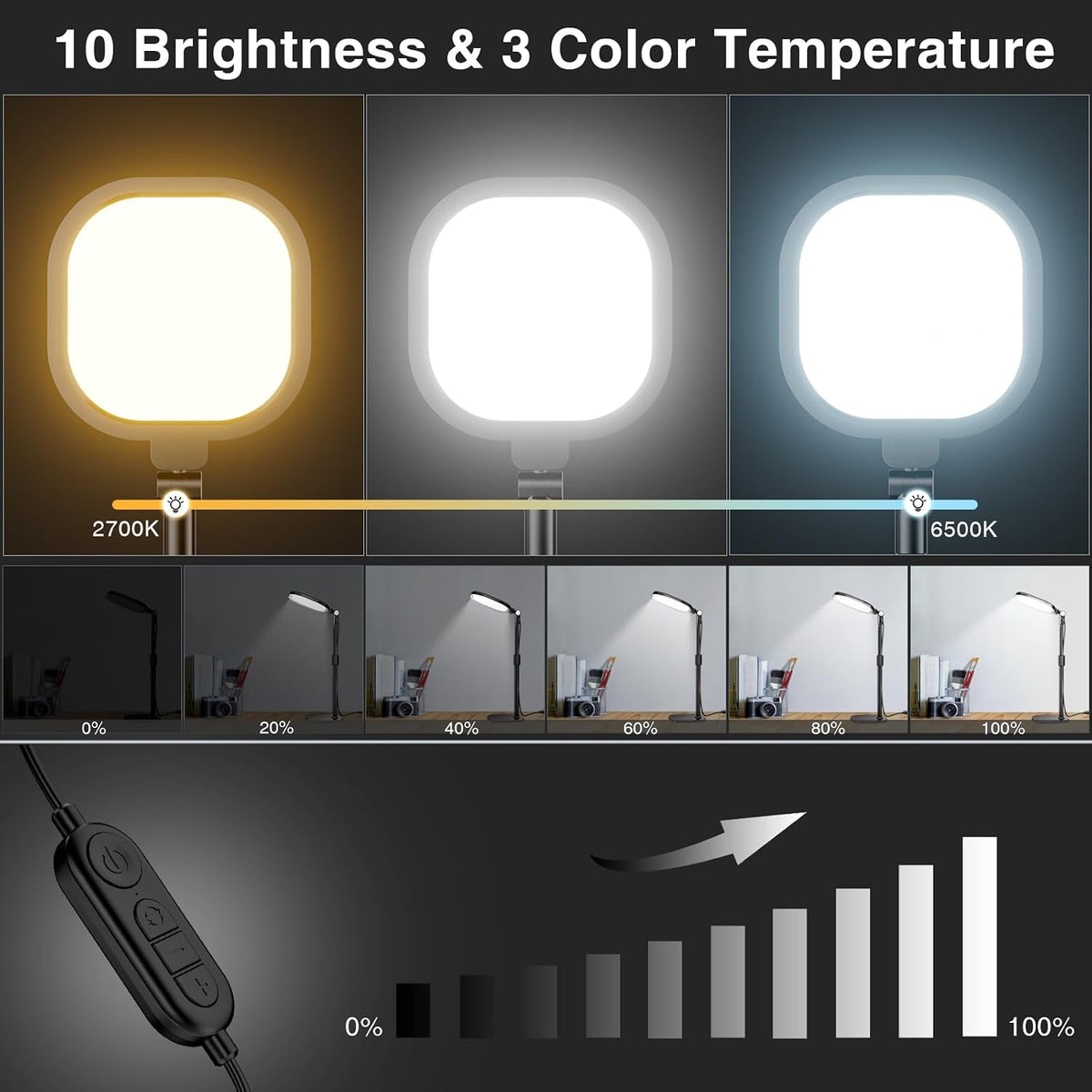 2 Packs Video Conference Lights for Zoom Meeting, Ring Light for Computer