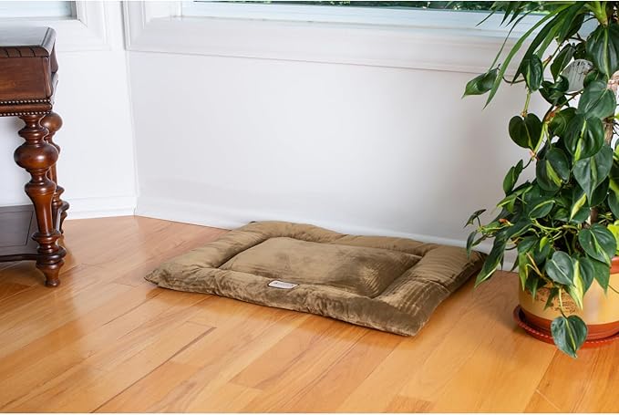 Large Dog Bed Soft Cushion - Velvet Pet Pad for Crate - Machine Washable Comfort