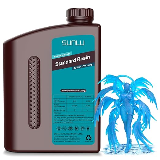 SUNLU 3D Printer Resin 2kg, Fast Curing Standard 3D Resin