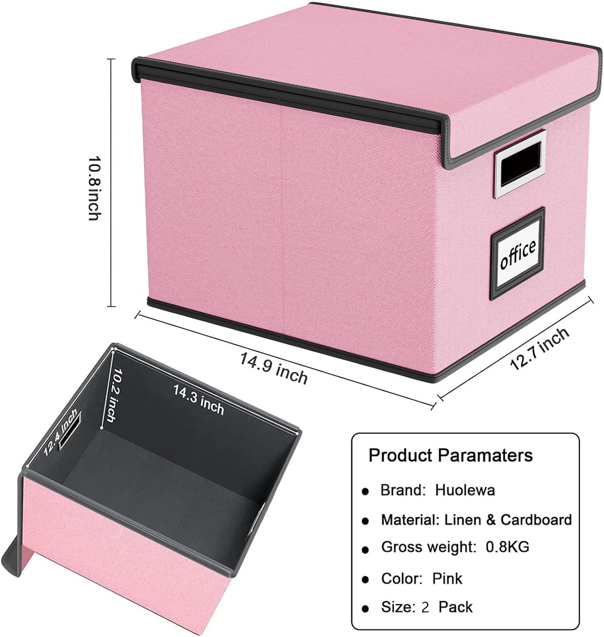 File Organizer Box with Lids, Collapsible File Folder Organizer