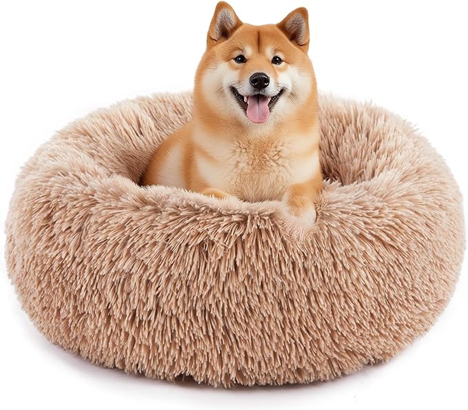 Sweetcrispy Orthopedic Dog Bed, Memory Foam Puppy Sleeping Sofa for Medium Pets with Washable Removable Cover Non-Slip Base Waterproof Liner Egg Crate, Classic Brown, 28" L x 23" W x 6.5" Th