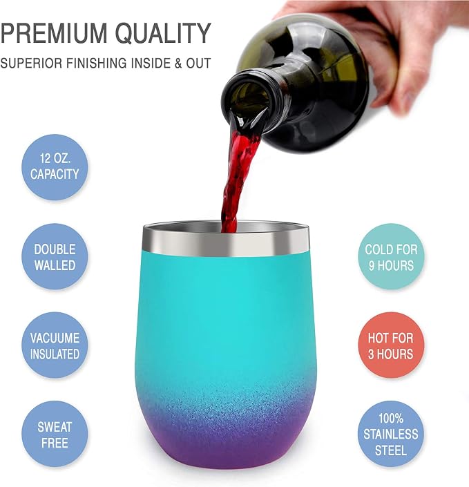 CHILLOUT LIFE 12 oz Stainless Steel Wine Tumbler