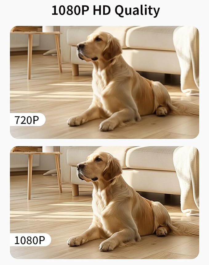 VBESTLIFE Indoor Pan Tilt Smart Security Camera, 2.4GHz WiFi 1080P HD Dog Camera, APP for O KAM Pro, for Home Security, Pet, Older