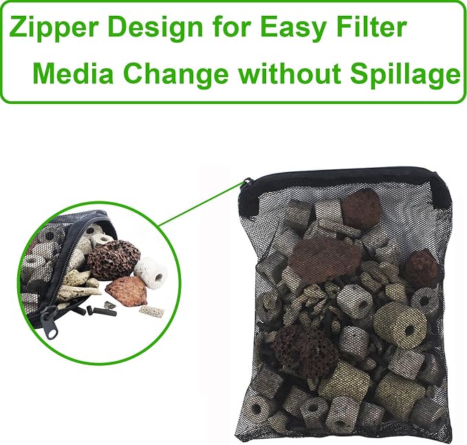 10 Pcs 5.9" x 7.8" Aquarium Filter Media Bags Large, Fish Tank Media Mesh