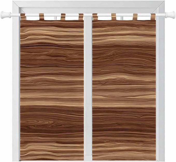 Brown Western Bedroom Curtains 72 Inch Length, Window Curtains Tab Top
