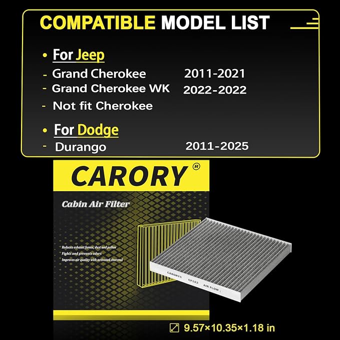 Cabin Air Filter w/Activated Carbon