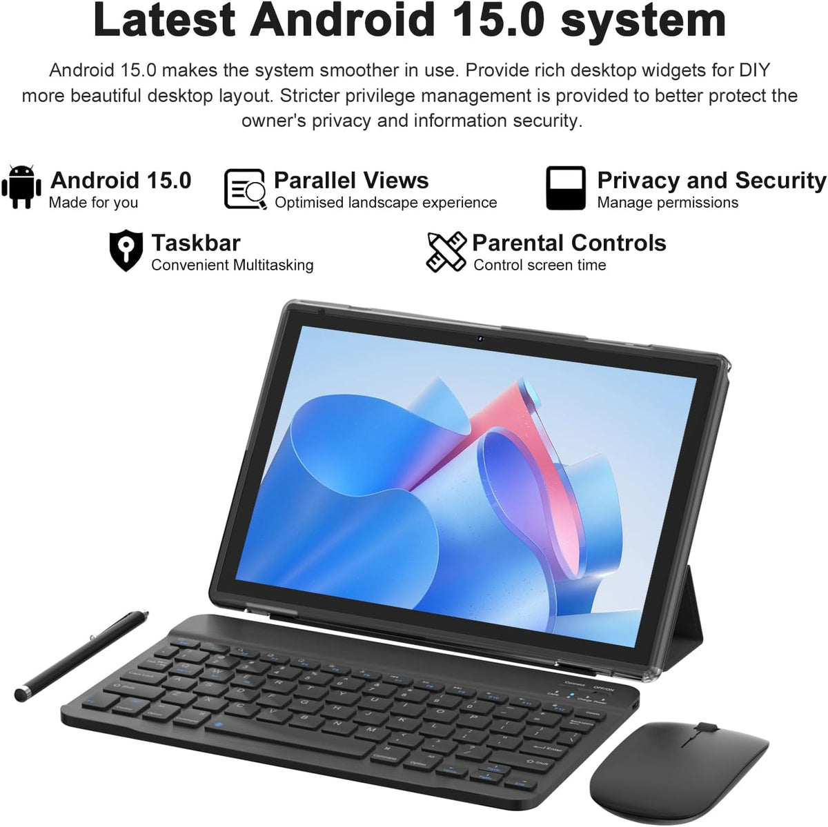 Android 15 | Tabalet with Keyboard | Tablet 10 inch | 2 in 1 Tablet