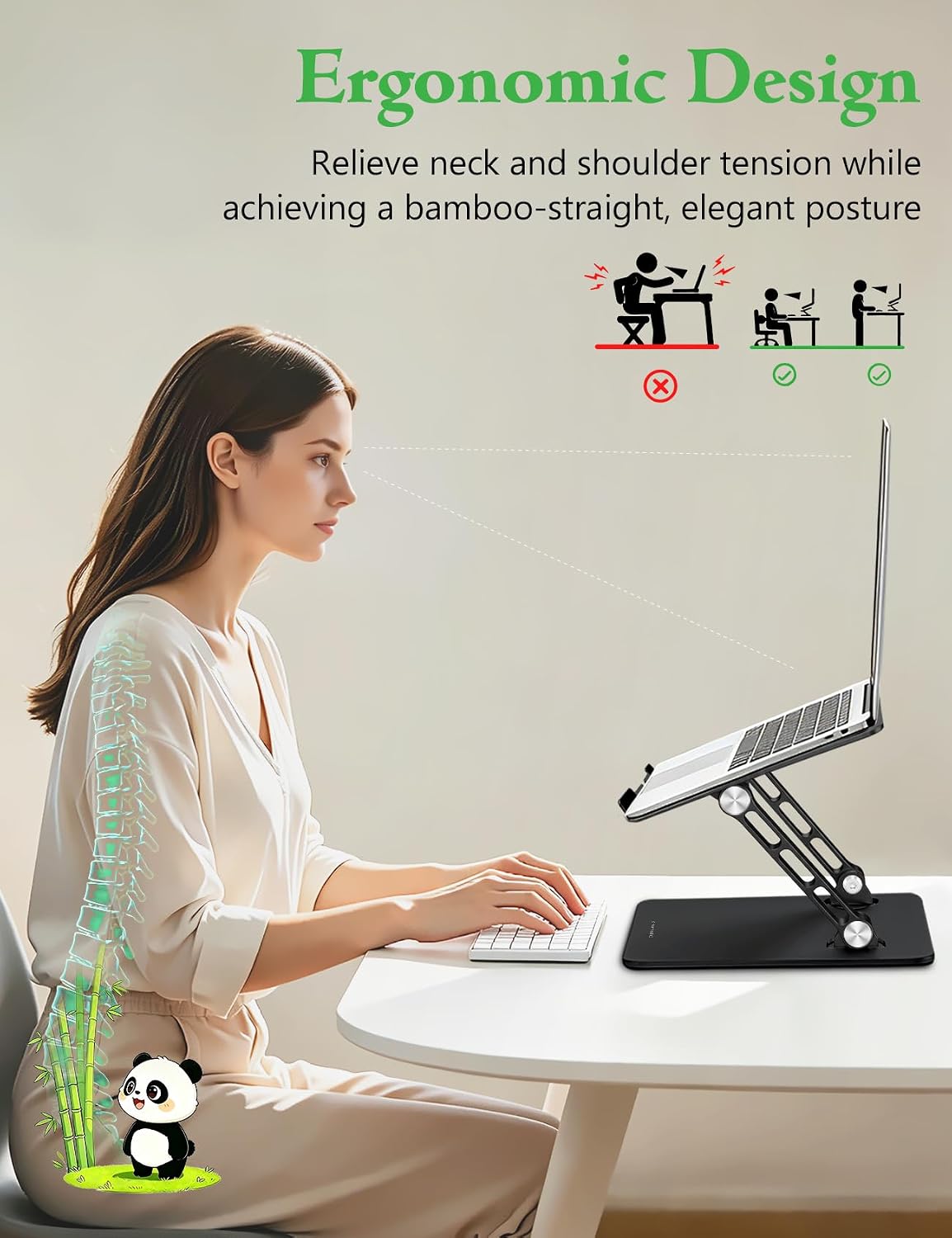 Stable Laptop Stand for Desk Fit for 10"-15.6" Laptops, Black