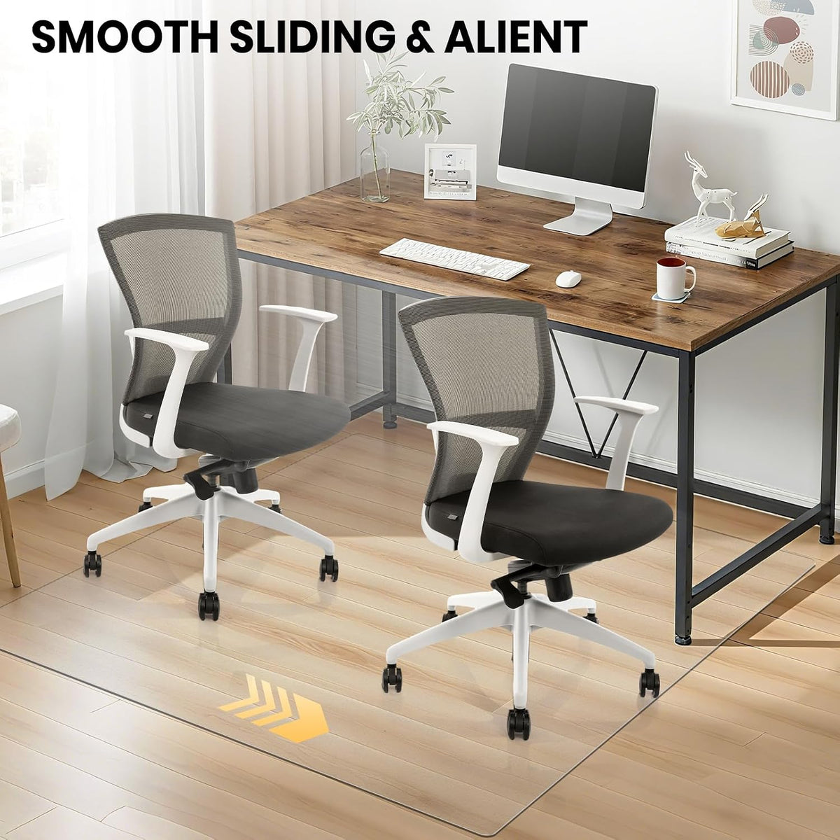 Clear Office Chair Mat for Hardwood Floor, 48 x 60 in Desk Floor Protector