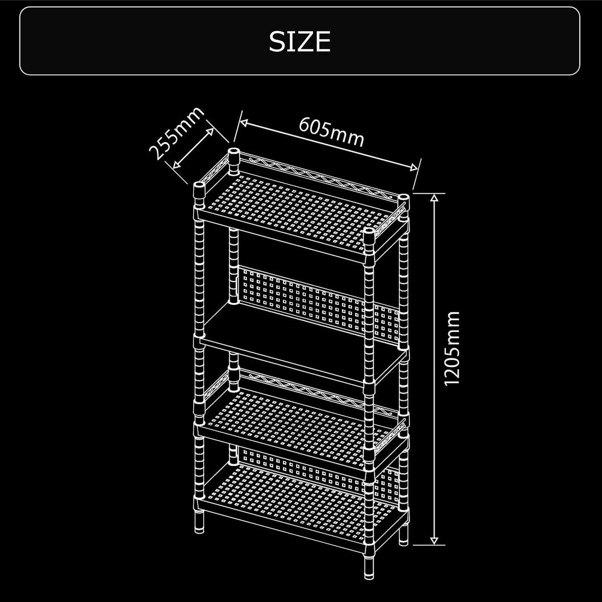 Bauhutte BHS-600SM-WH Desk Side Rack, Computer Rack, PC Rack, Width 23.8 x Depth 10.0 x Height 47.2 inches (60.5 x 25.5 x 120.5 cm), White