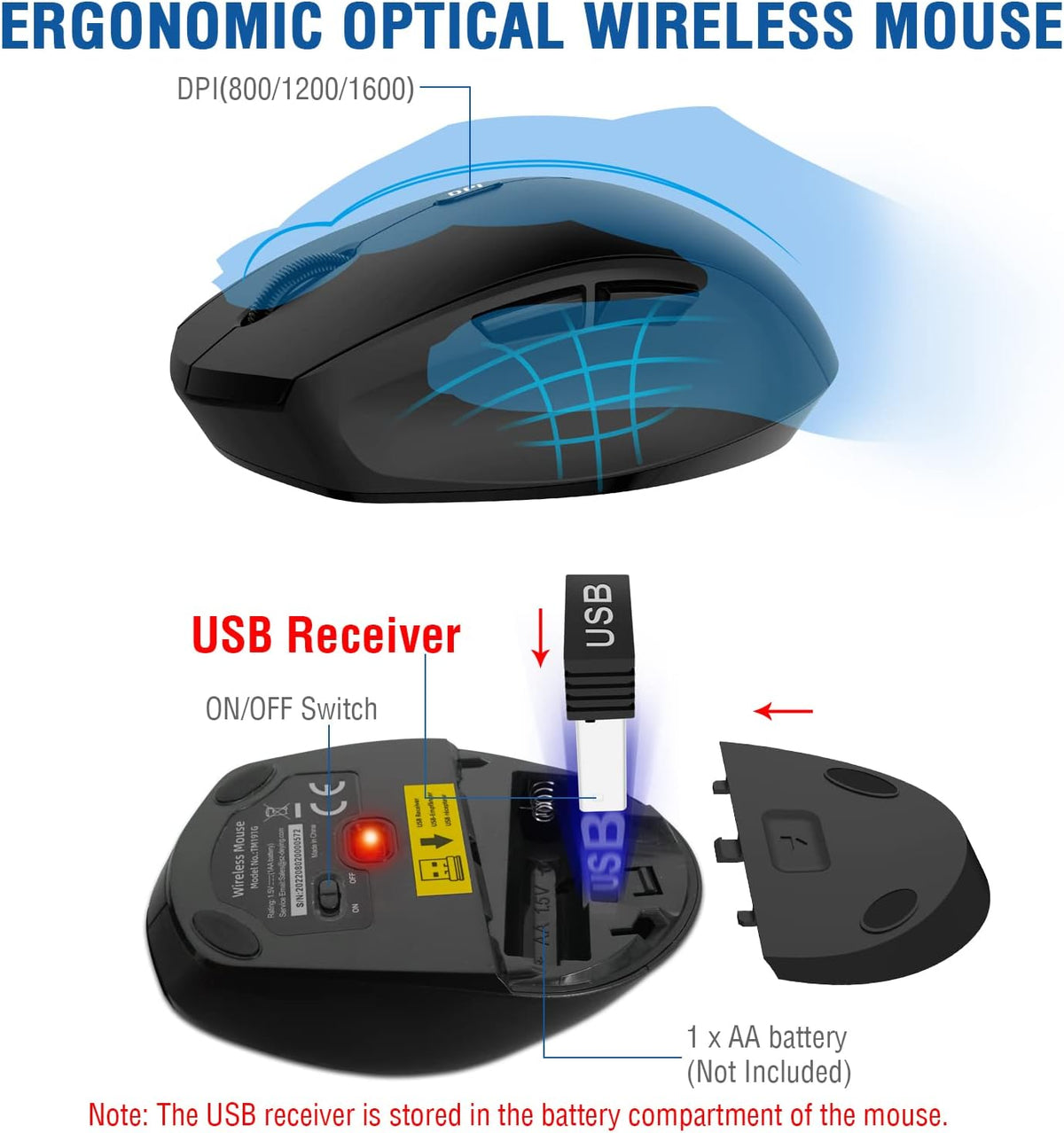 Wireless Keyboard and Mouse Combo, Full-Sized 2.4GHz Wireless Keyboard with Comfortable Palm Rest and Optical Wireless Mouse for Windows, Mac OS PC/Desktops/Computer/Laptops (Classic Black)