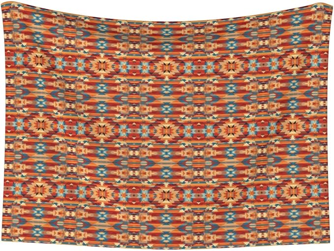 Double Sided Pet Bed Blanket for Added Cushion Warmth, Ethnic Tribal Navajo Indiana Western Southwest, Reversible Cover with Textured Dot Surface for Existing Beds Standalone Mat