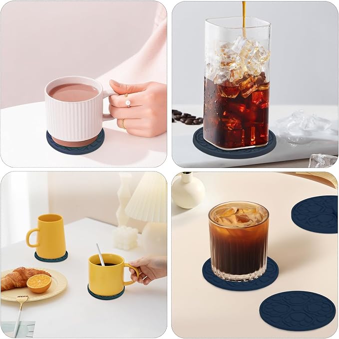 Blue Silicone Coasters Set of 6