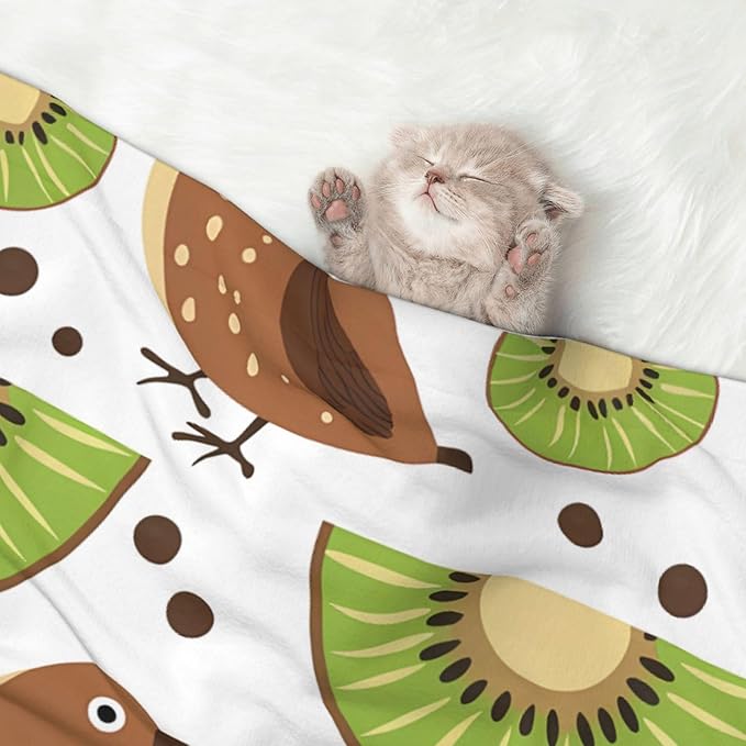 Kiwi Birds Kiwi Fruit Slices Dog Blankets for Small Dogs, Puppy Blanket Cute Pet Blanket for Dog, Puppy, Cat, Kitten Large