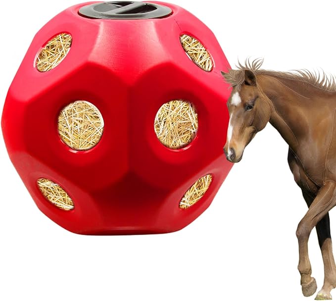 Hay Feeder, Horse Treat Ball, Hay Feeder for Horses, Horse Ball, Hay Ball Feeder for Horses, Horse Feeders for Stalls, Red