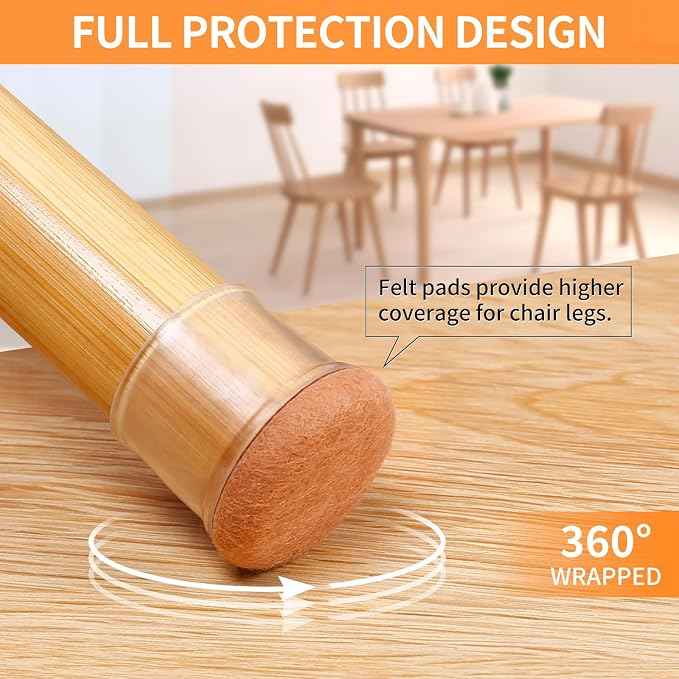 Ezprotekt 8 Pcs Extra Large Chair Leg Protectors