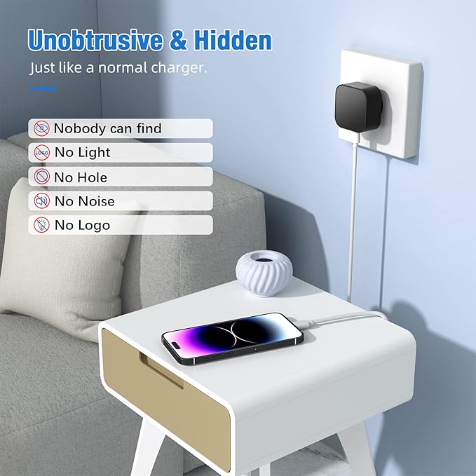 LIZVIE WiFi Spy Camera Charger - Remote View - 2.4G WiFi - Premium HD 1080P - Best Mini Camera for Pets Nanny - Real Time Monitoring - Wide-Angle 170° - iOS Android