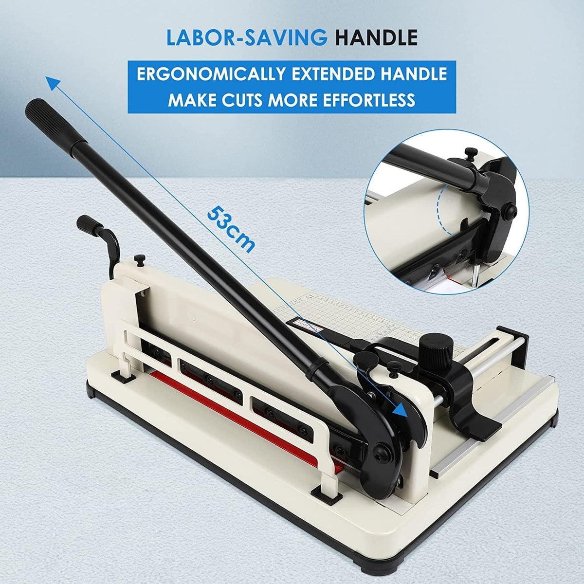 FAHKNS 12" Heavy Duty Guillotine Trimmer Paper Cutter,Cortadora de Papel 400 Sheets Paper Trimmer with Double Safety Protection Durable HSS Blade for Cutting Paper