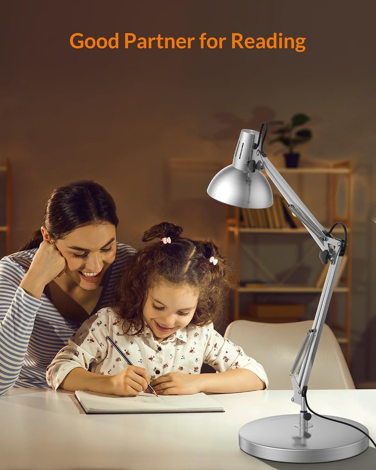 LEPOWER Metal Adjustable Desk Lamp with Clamp, Swing Arm for Home Office
