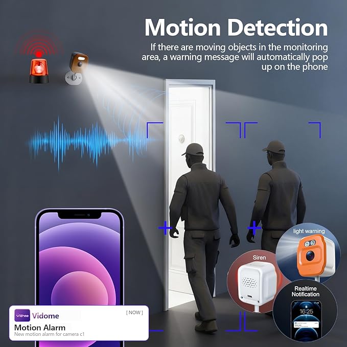 2Pcs 1080P WiFi Security Cameras, Baby Monitor Indoor Security Camera, Cat&Dog Camera with Motion Detection Indoor Camera, Full Color Night Vision,Two-Way Voice and Siren, Cloud Storage