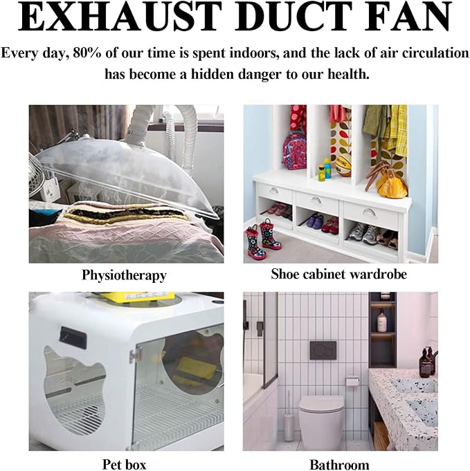 Inline Extractor Duct Fan with Speed Controller 3 inch/75mm Air Diffuser