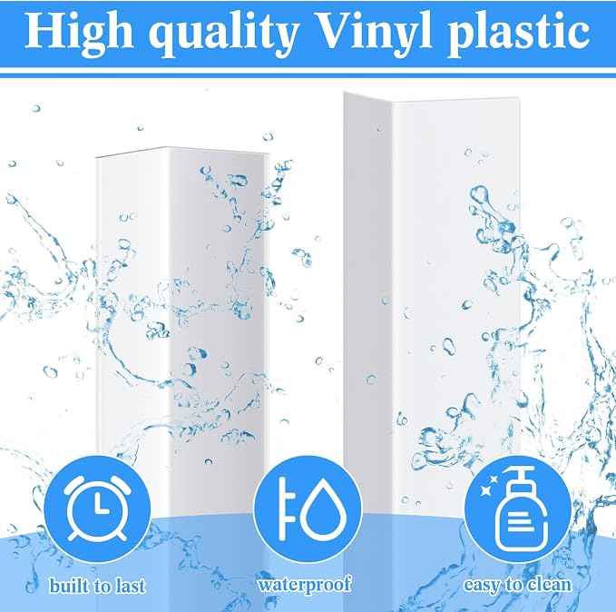 Sasylvia 10 Pcs Wall Corner Protector Guards, 1-1/8 x 24 Inches Vinyl Corner