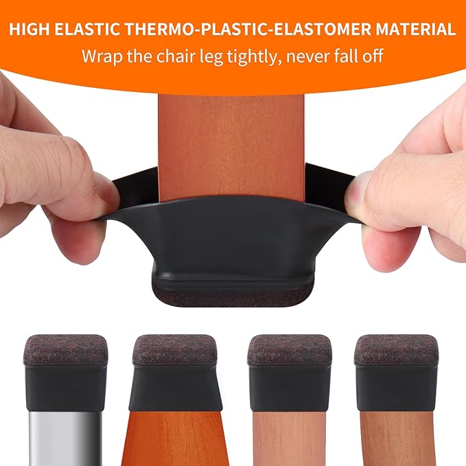 Ezprotekt 24 Pcs Rectangle Felt Chair Leg Floor Protectors