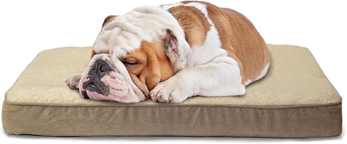 Furhaven Memory Foam Dog Bed for Small Dogs w/ Removable Washable Cover, For Dogs Up to 20 lbs - Sherpa & Suede Mattress - Espresso, Small