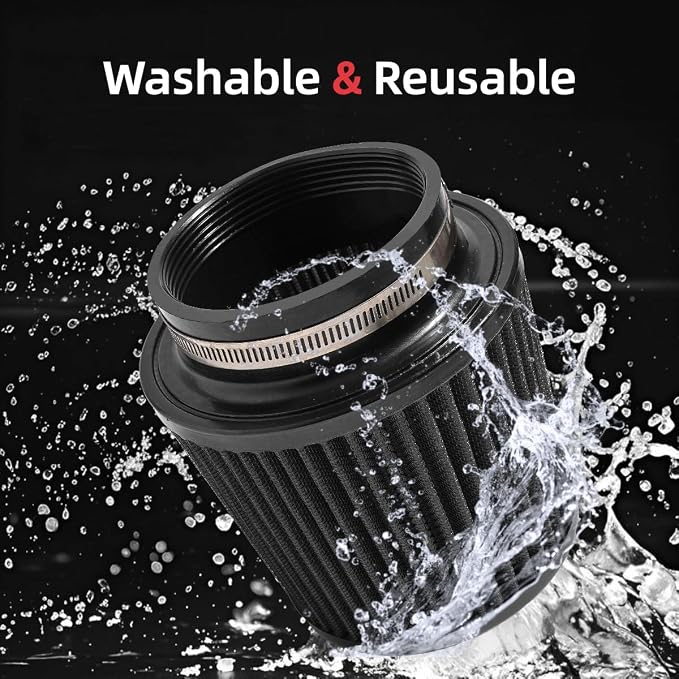 3" 3.5" 4" Inlet Car Replacement Cold Air Intake Filter 76mm 89mm 102mm 3 Sizes