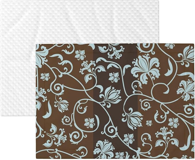 Vintage Floral Blanket for Dog Cat - Retro Light Blue Flower Throw Blanket 23x16 Pet Blanket for Couch Sofa Bed