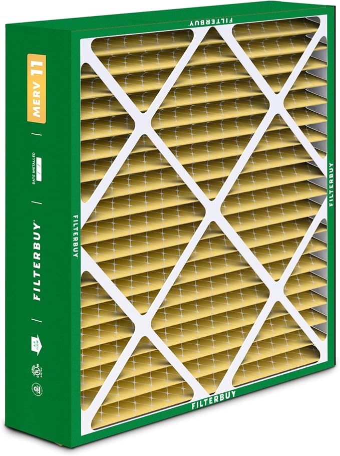 Filterbuy 20x20x5 Air Filter MERV 11 Superior Pet & Allergy Defense, Pleated