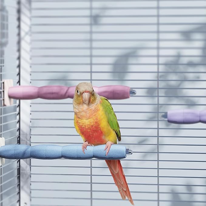 Parrot Perch Birds Nail File Perch Abrasive Surface Ceramic Paw Grinding Stick – Bird Nail File – for Parrots, Budgies, Parakeets, and Cockatiels Bird Cage Accessory (Purple, 7.8Inch)