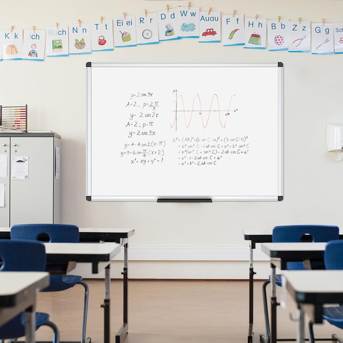 VIZ-PRO Magnetic Dry Erase White Board for Wall, 48 x 36 Inches, 2 Pack