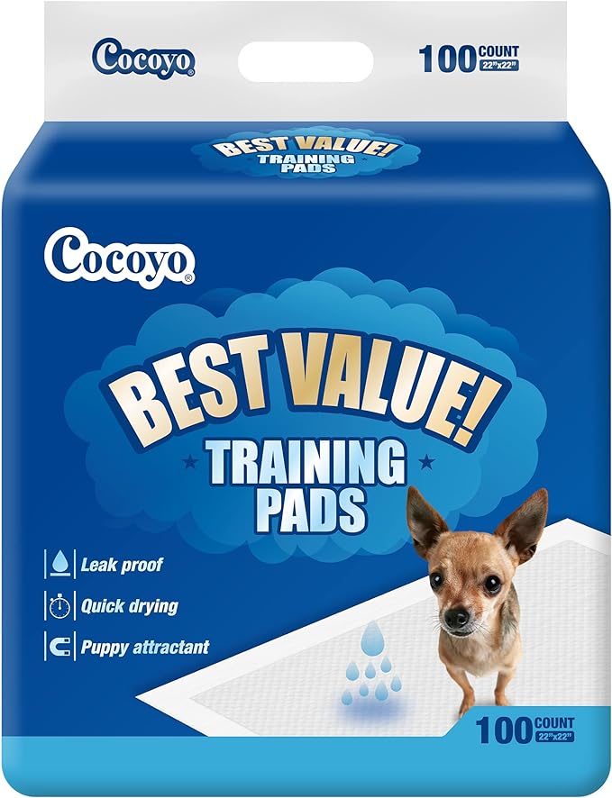 COCOYO Best Value Training Pads, 22" by 22", 100Count