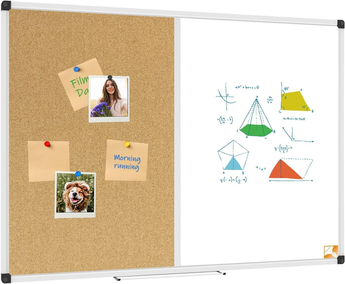 XBoard Magnetic whiteboard Corkboard Combo,36 x 24 Inches