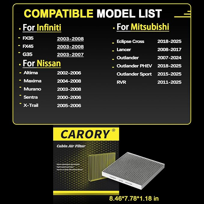Cabin Air Filter w/Activated Carbon