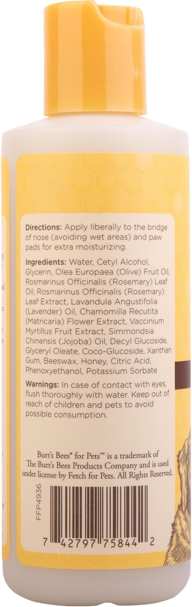 Burt's Bees for Pets Dog Paw and Nose Lotion with Rosemary and Olive Oil, Moisturizing Paw Balm for Dry Cracked Pads and Dog Nose Butter Moisturizer, Paw Lotion for Dogs Skin Care, 4 Fl Oz - 24 Pack